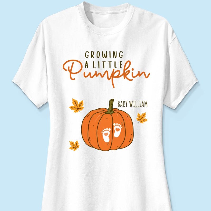 Trending Growing A Little Pumpkin - Personalized Shirt - Fall Season Gift For Wife, Daughter