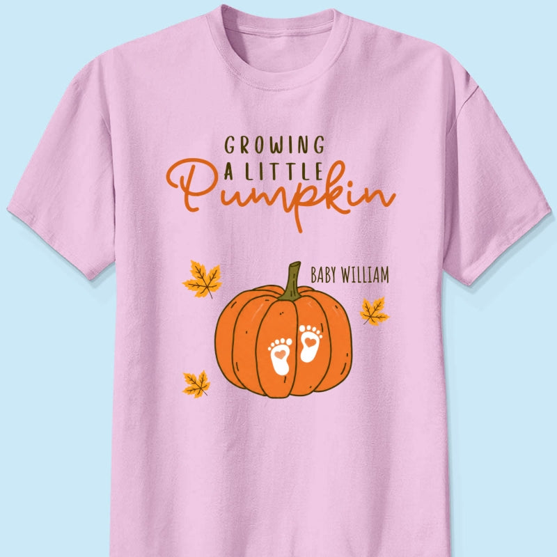 Trending Growing A Little Pumpkin - Personalized Shirt - Fall Season Gift For Wife, Daughter