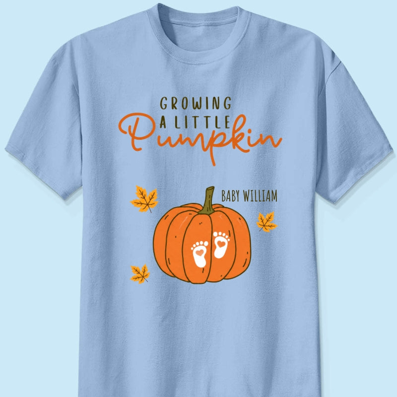 Trending Growing A Little Pumpkin - Personalized Shirt - Fall Season Gift For Wife, Daughter