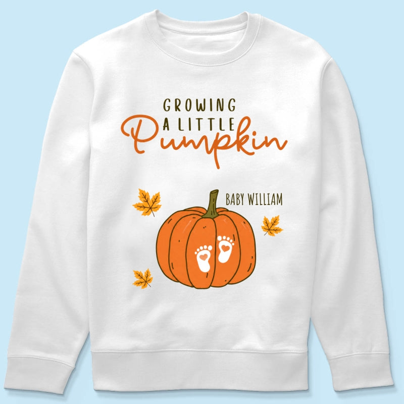 Trending Growing A Little Pumpkin - Personalized Shirt - Fall Season Gift For Wife, Daughter
