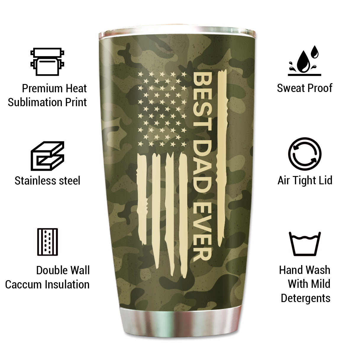 Best Dad Grandpa Papa Ever Nation Flag Fist Bumps Outline Personalized Tumbler