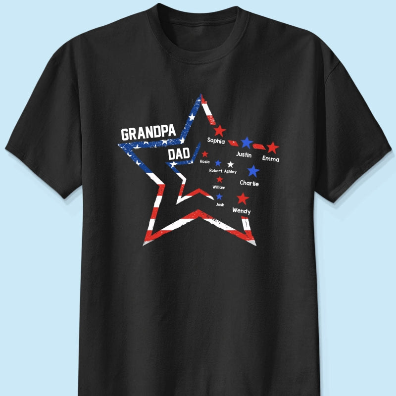 4th of July Dad Papa Grandpa Stars In Star Personalized Shirt