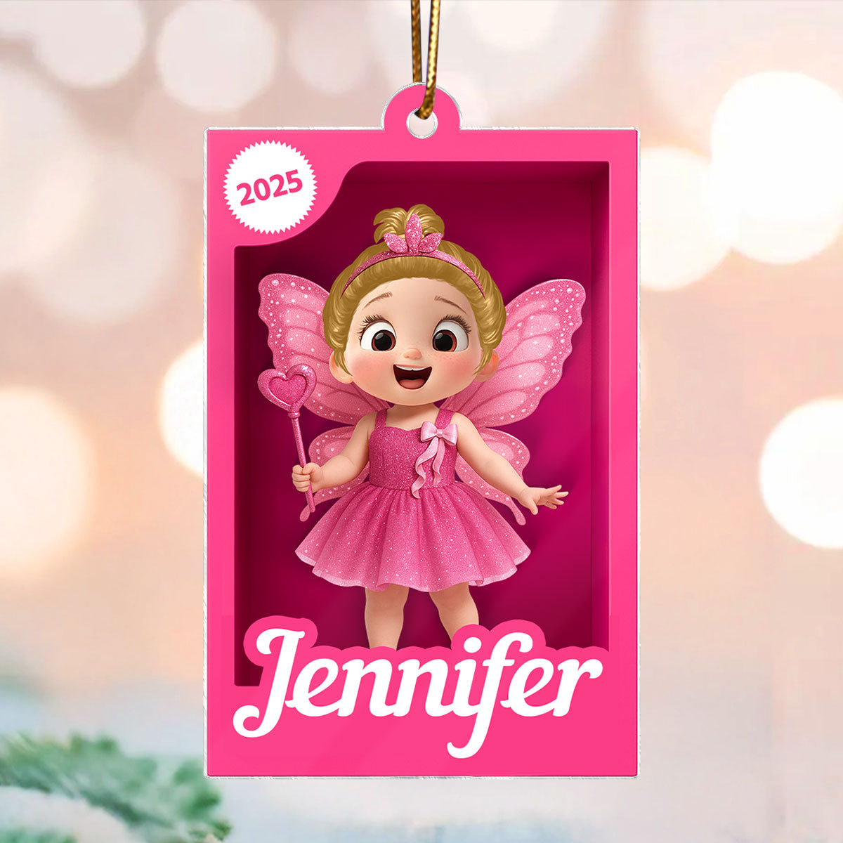 Adorable Fairy Kid Toy Box - Personalized Acrylic Ornament - Perfect Christmas Gift For Kids, Grandkids