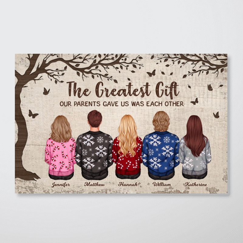 Personalized Siblings Christmas Poster, Personalized Brothers and Sisters Ornament, Siblings Gift