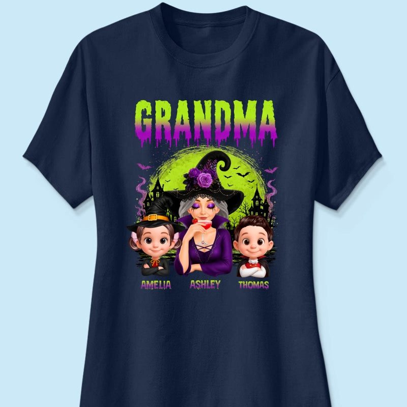 Grandma Mom Witch Halloween - Personalized Shirt - Trendy Halloween Gift for Her