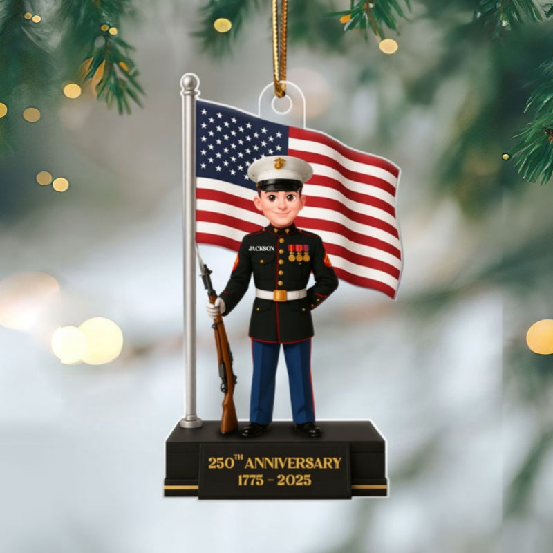250TH Anniversary of The Marines - Personalized Acrylic Ornament - Unique Anniversary Gift For The Marines