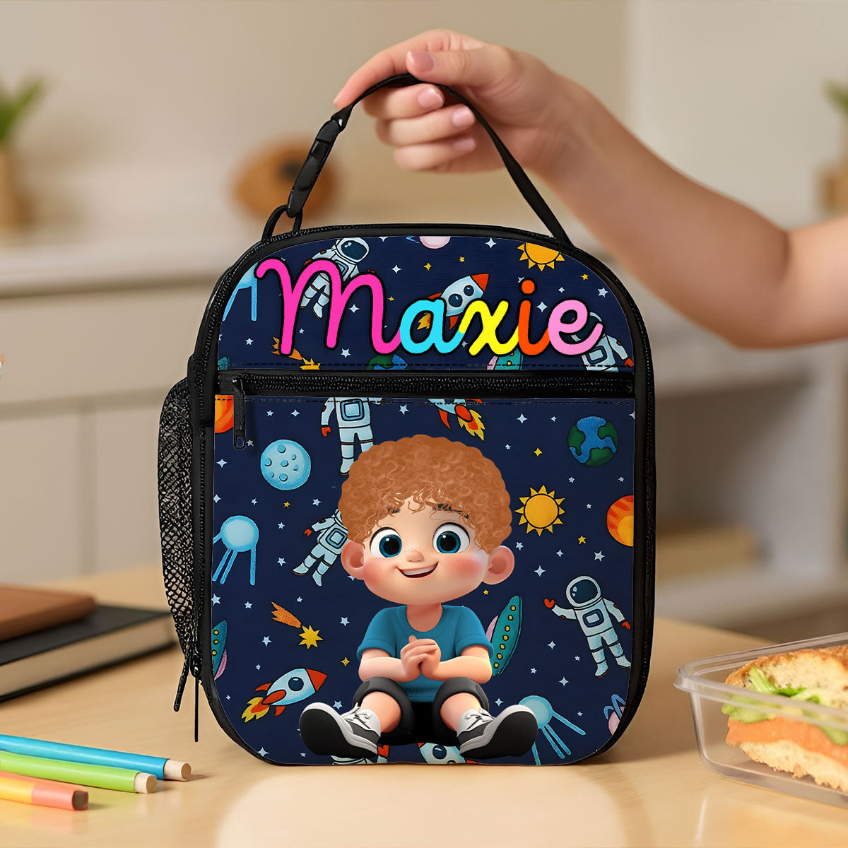 Personalized Insulated Kid Lunch Bag, Back to School Meal Tote Kit for Girls, Boys