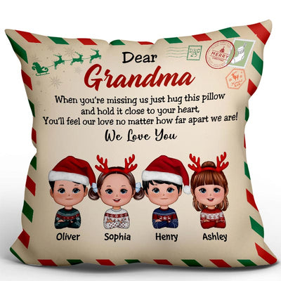 Dear Grandma From Grandkids Personalized Christmas Pillow (Insert Included)