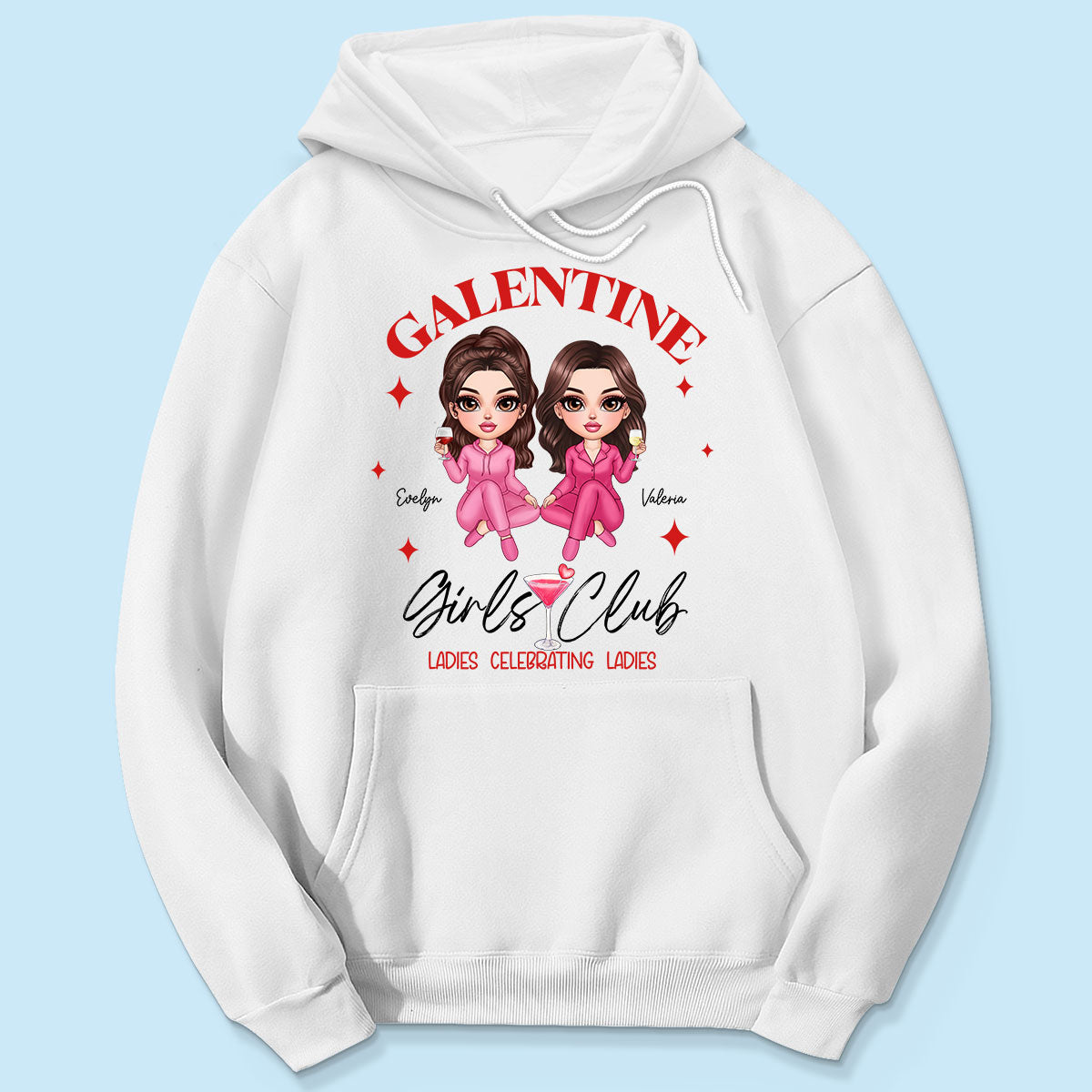 Galentine Girls Club Pajamas Girls Personalized Shirt,  Shirt, Social Club, Besties Gift