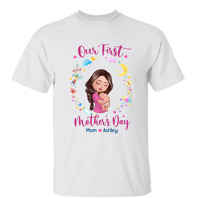 Doll Mom Holding Baby Our First Mother‘s Day Together Personalized Shirt