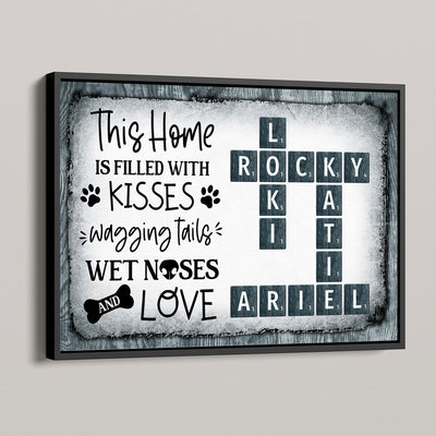 This Home Filled With Kisses Wagging Tails Dog Lover Crossword Puzzle Wall Art Personalized Poster