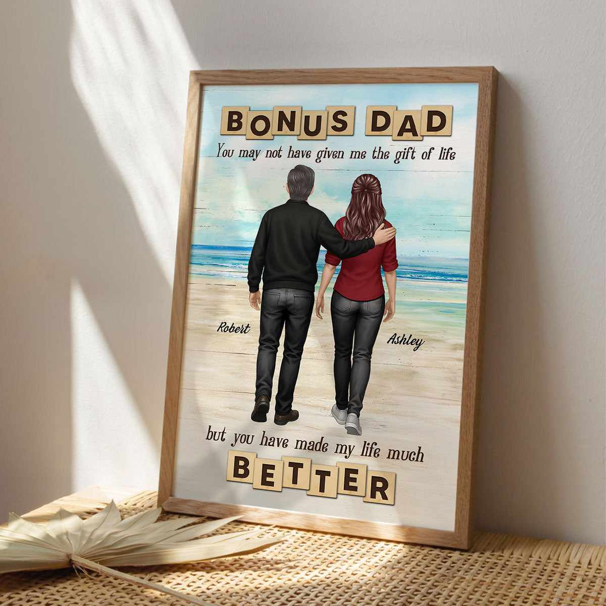 Bonus Dad You Have Made Our Lives Much Better Personalized Poster, Father's Day Gift for Stepdad