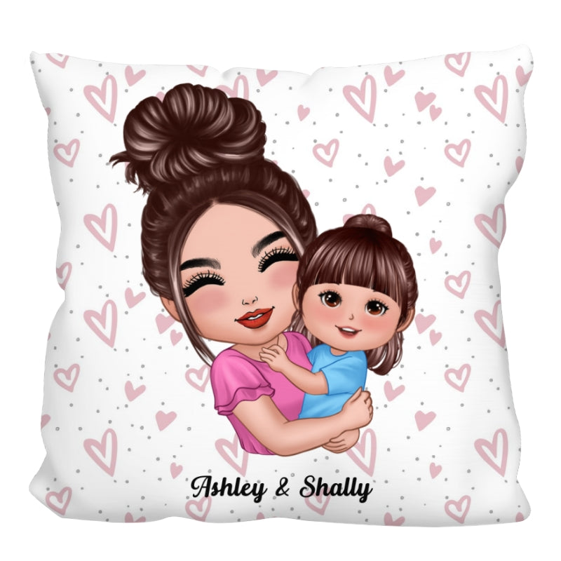 Doll Mom Grandma Auntie Hugging Kids Gift Personalized Pillow