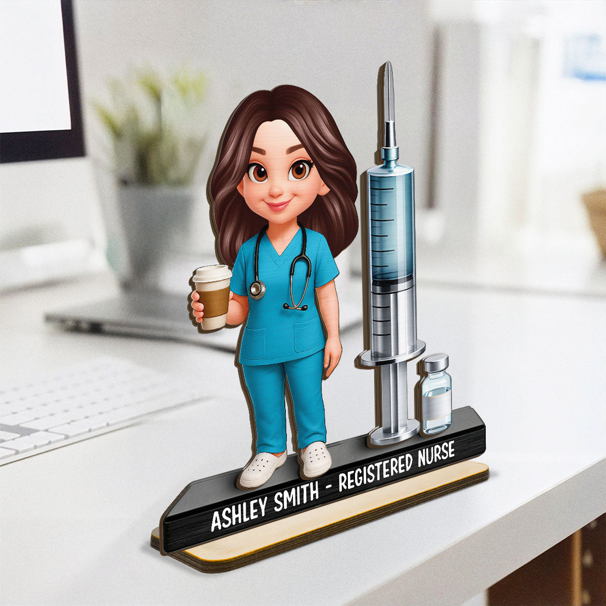 Proud Nurse - Personalized 2-Layered Wooden Plaque - Gift For Nurses
