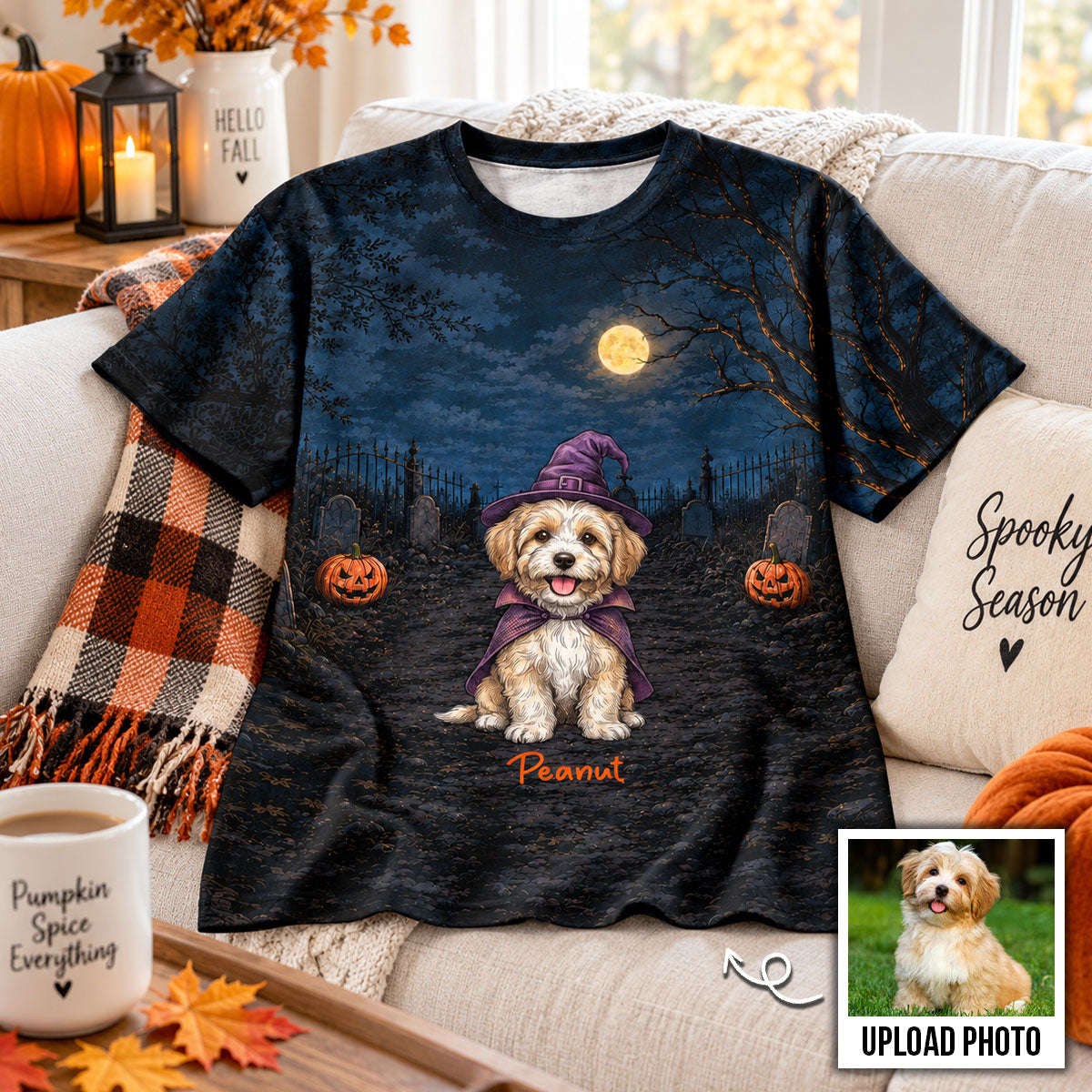 Halloween Dog Cat Custom Photo - Personalized Shirt - Funny Halloween Costume For Dog Cat Lovers