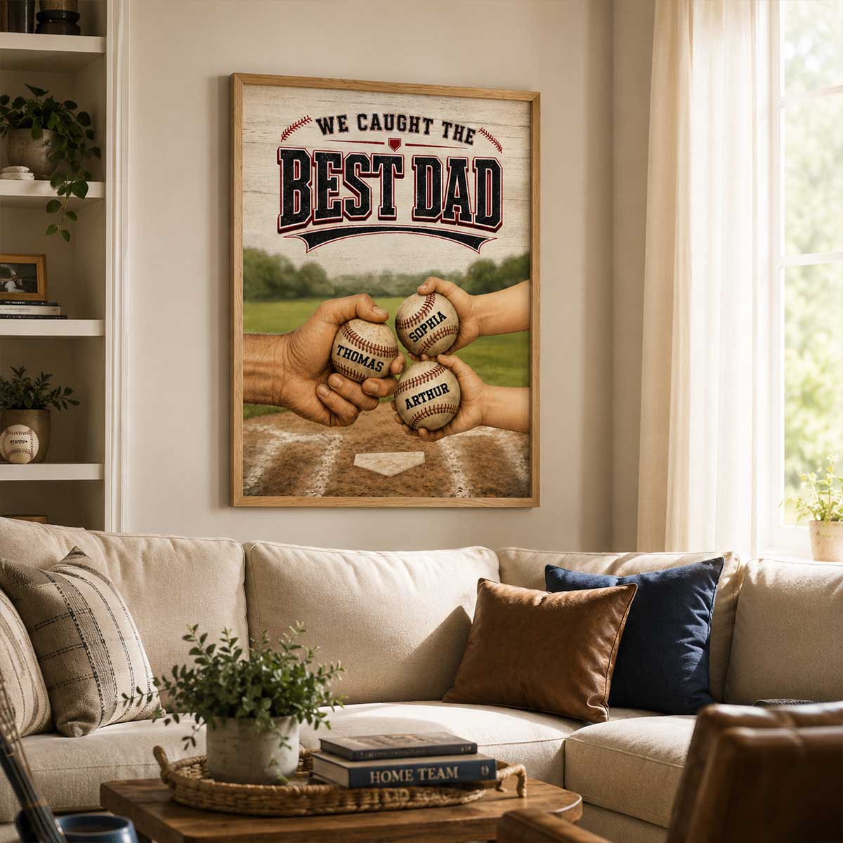 We Caught The Best Dad Baseball Fist Bump - Personalized Poster - Father's Day Gift For Dad