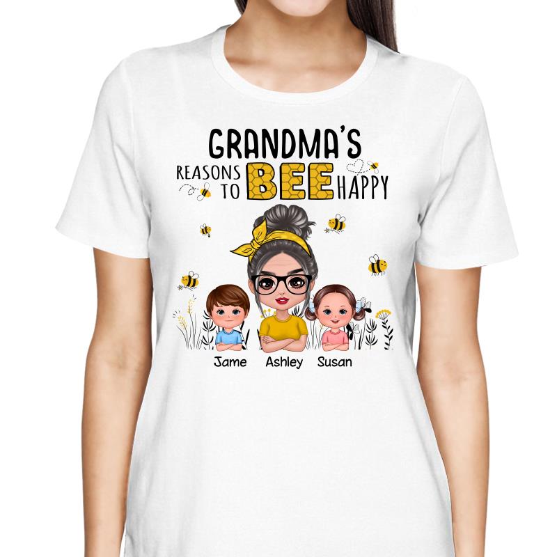 Reasons Bee Doll Grandma & Grandkids Personalized Shirt - Gift For Grandma