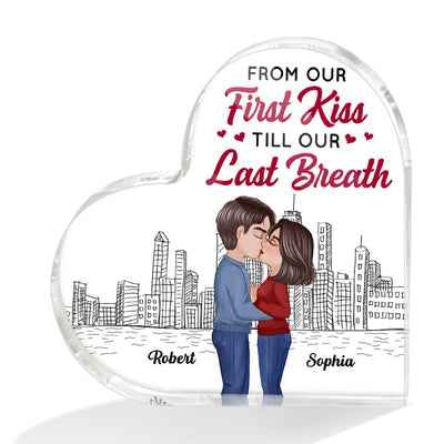 Couple Kissing Every Love Story Personalized Heart Plaque