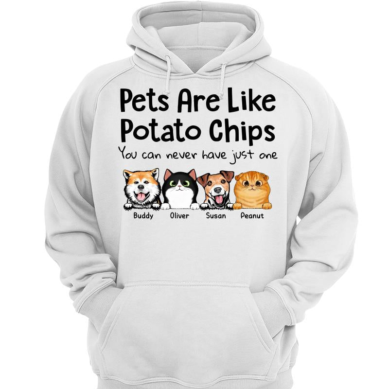 Peeking Dogs Cats Like Potato Chips Personalized Shirt