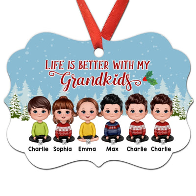 Life Is Better With Grandkids Gift For Grandma Grandpa Personalized Christmas Ornament