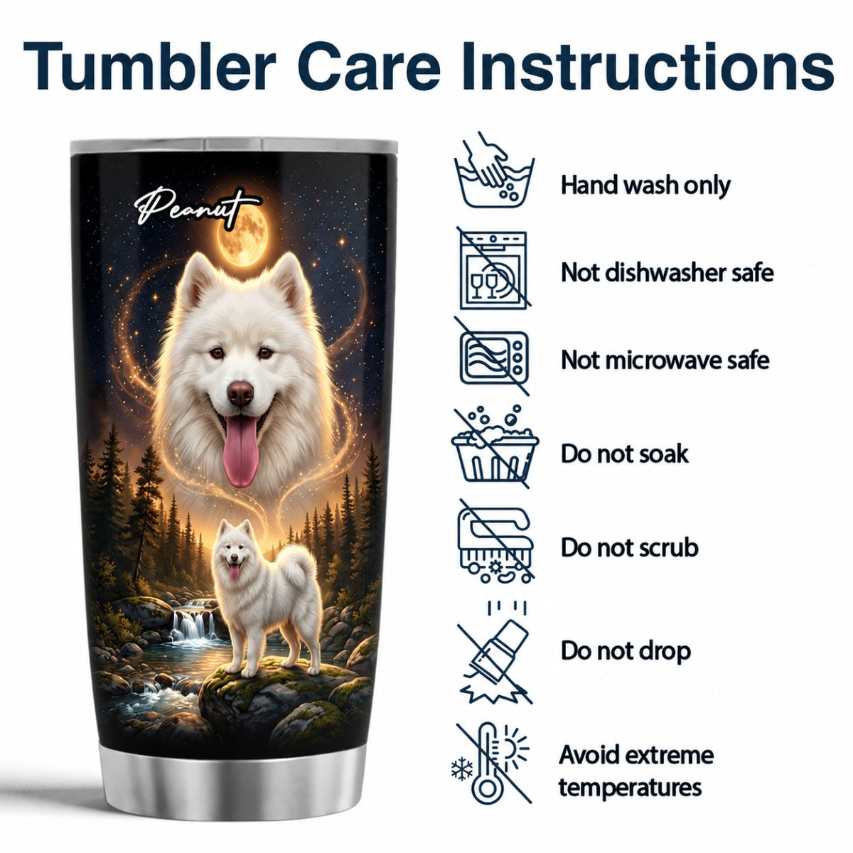 Dog Howling to the Moon - Personalized Tumbler - Gift for Dog, Cat Lovers, Pet Memorial Gift
