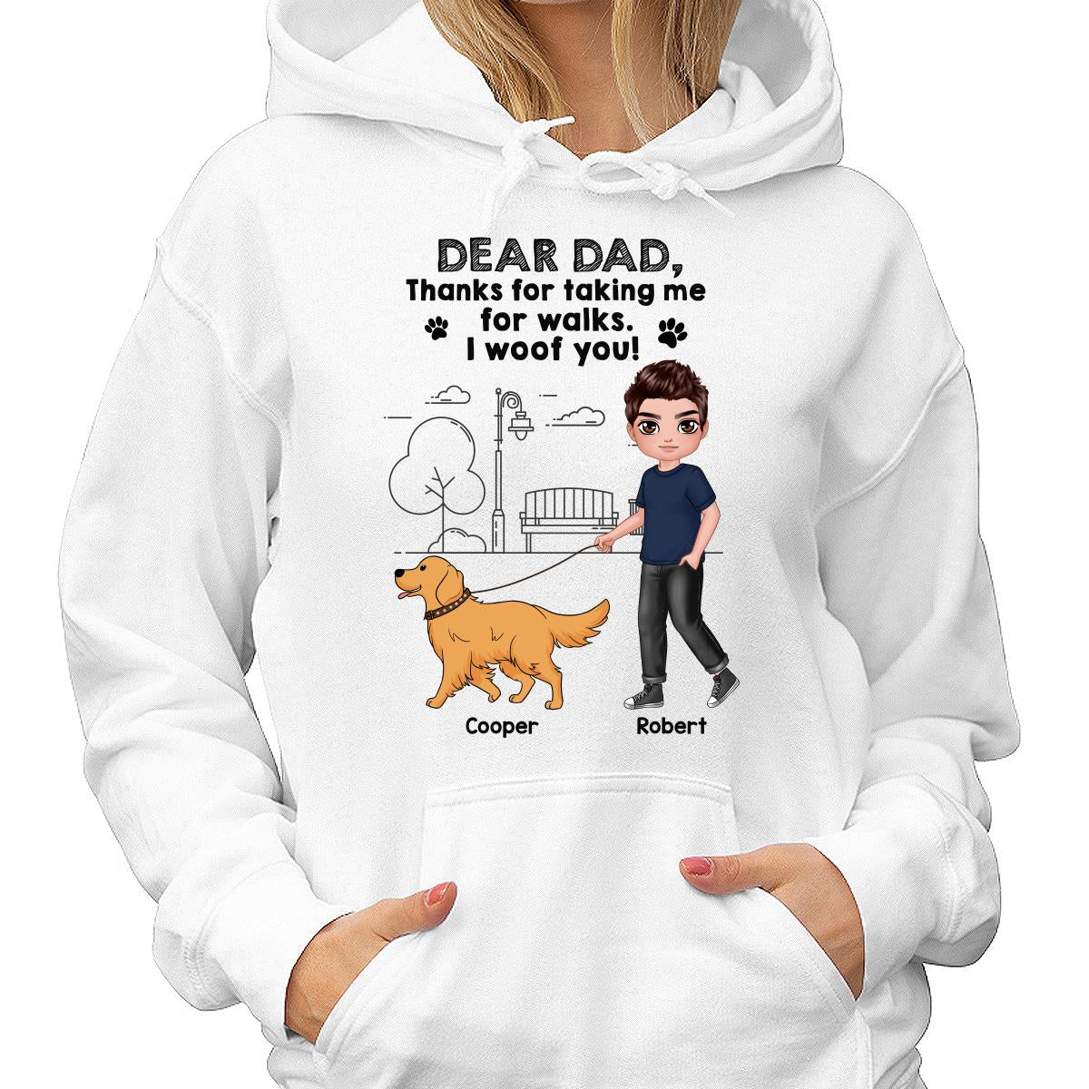 Dear Dog Dad Dog Mom Thanks For Taking Me For Walks Personalized Shirt