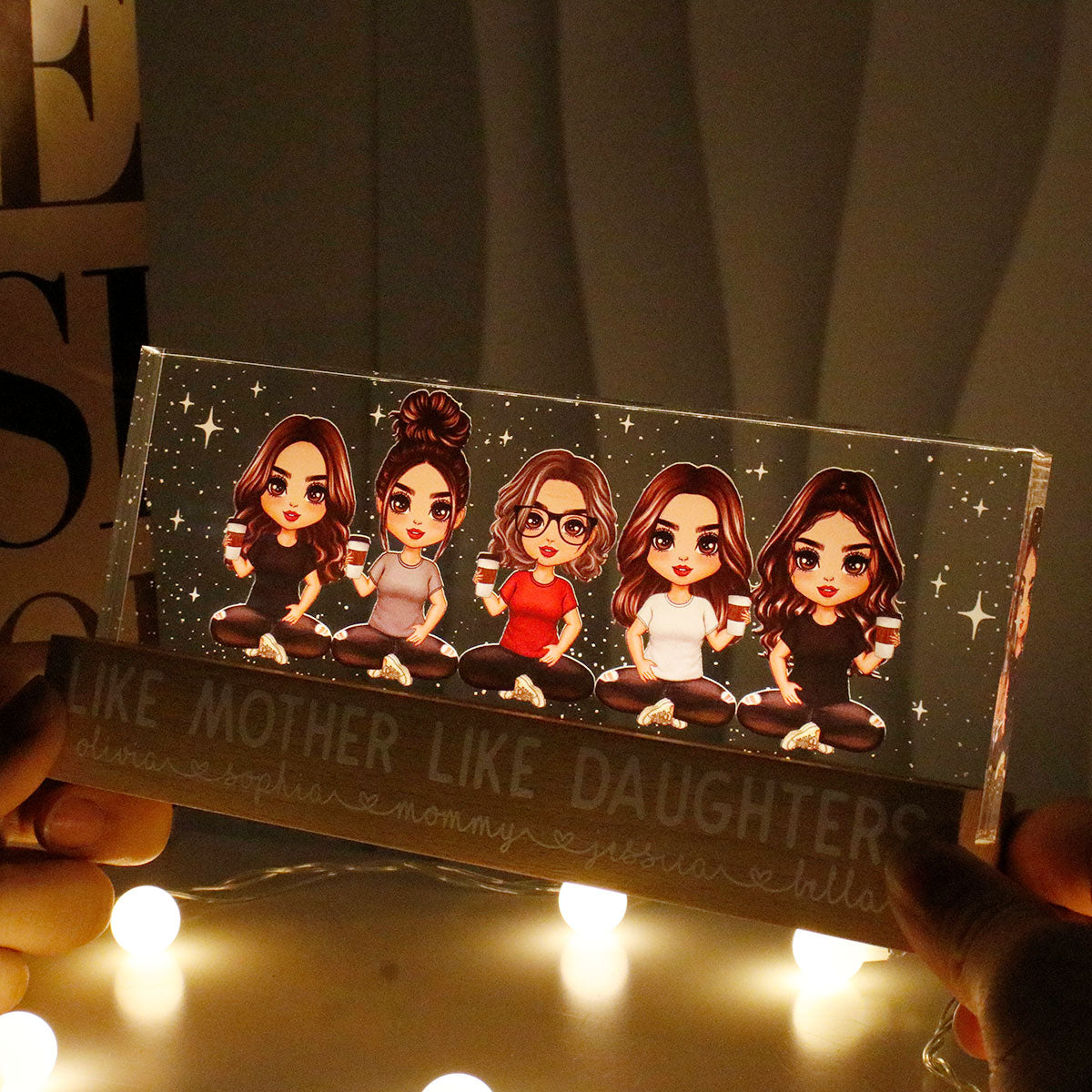 Like Mother Like Daughters Personalized Acrylic Block LED Night Light