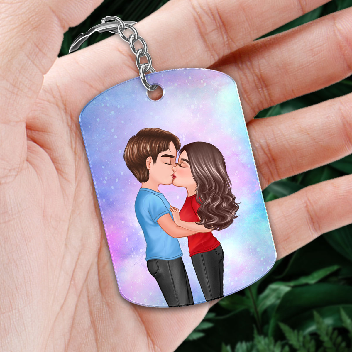 Drive Safe Handsome Beauty Doll Couple Kissing Personalized Acrylic Keychain