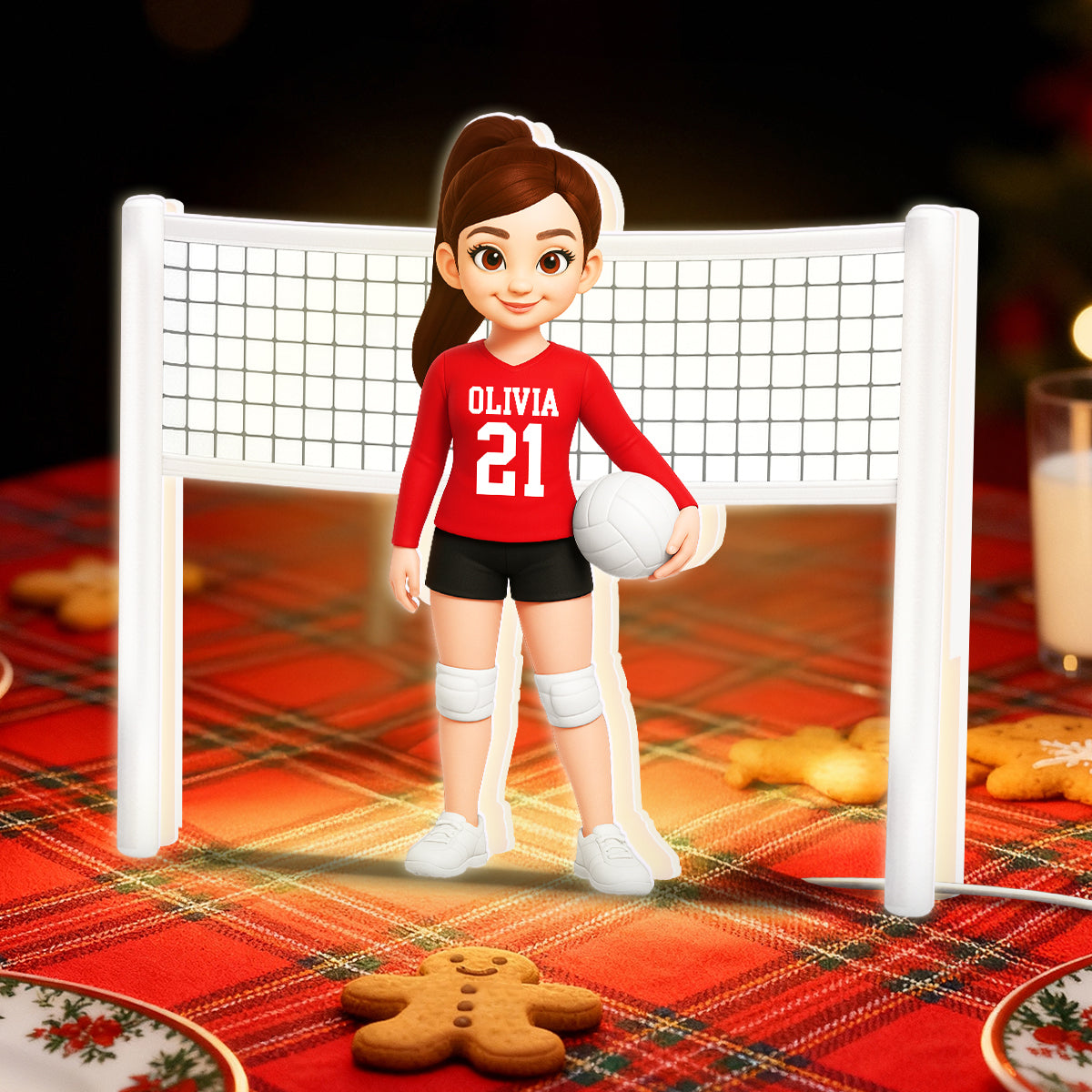 Volleyball Girl 3D Effect - Personalized Light Box - Christmas Gift For Teen Girls