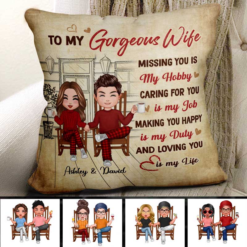 To My Gorgeous Wife Couple Valentine‘s Day Gift For Her Personalized Pillow