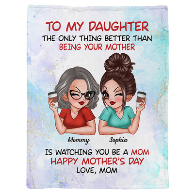 To My Daughter Happy Mother‘s Day Personalized Fleece Blanket