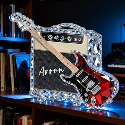 Guitar Music 3D Crystal Effect - Personalized Acrylic Block Plaque - Unique Gift For Guitarist