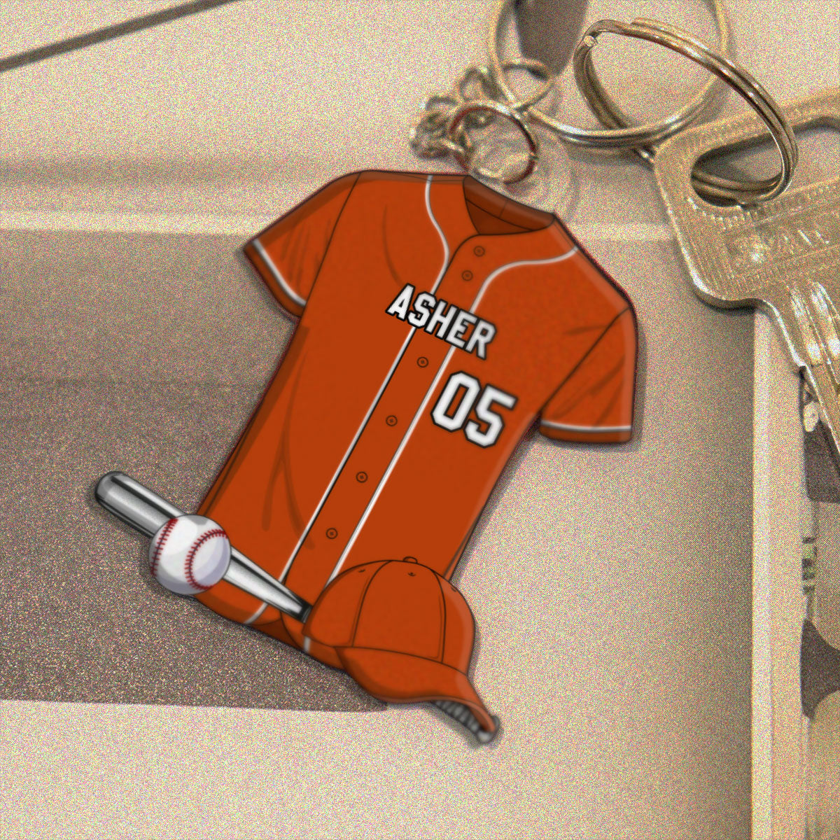 Baseball Shirt Personalized Acrylic Keychain, Gift For Son, Husband