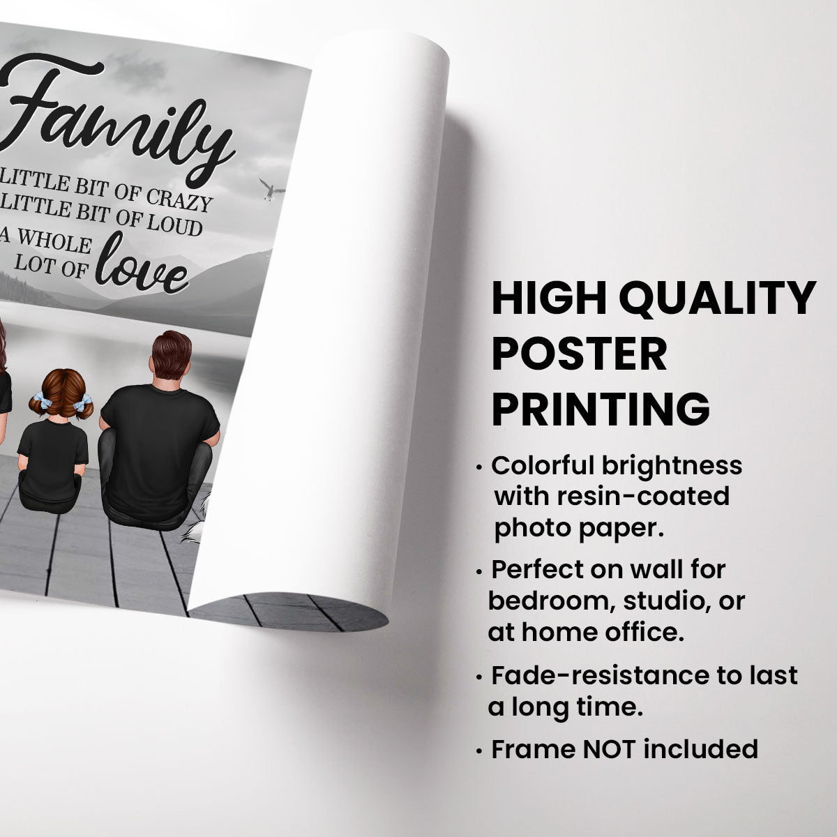 Retro Vintage Family A Little Whole Lot of Love Sign Posts - Personalized Poster - Gift For Family