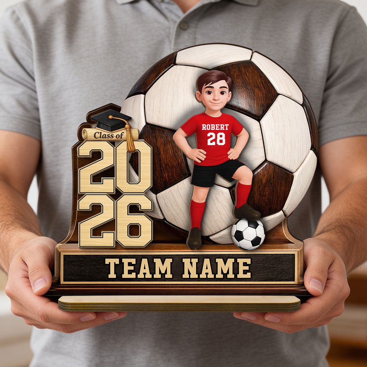 Basketball Senior Keepsake - Personalized 2-Layered Wooden Plaque - Graduation Gift For Son, Daughter