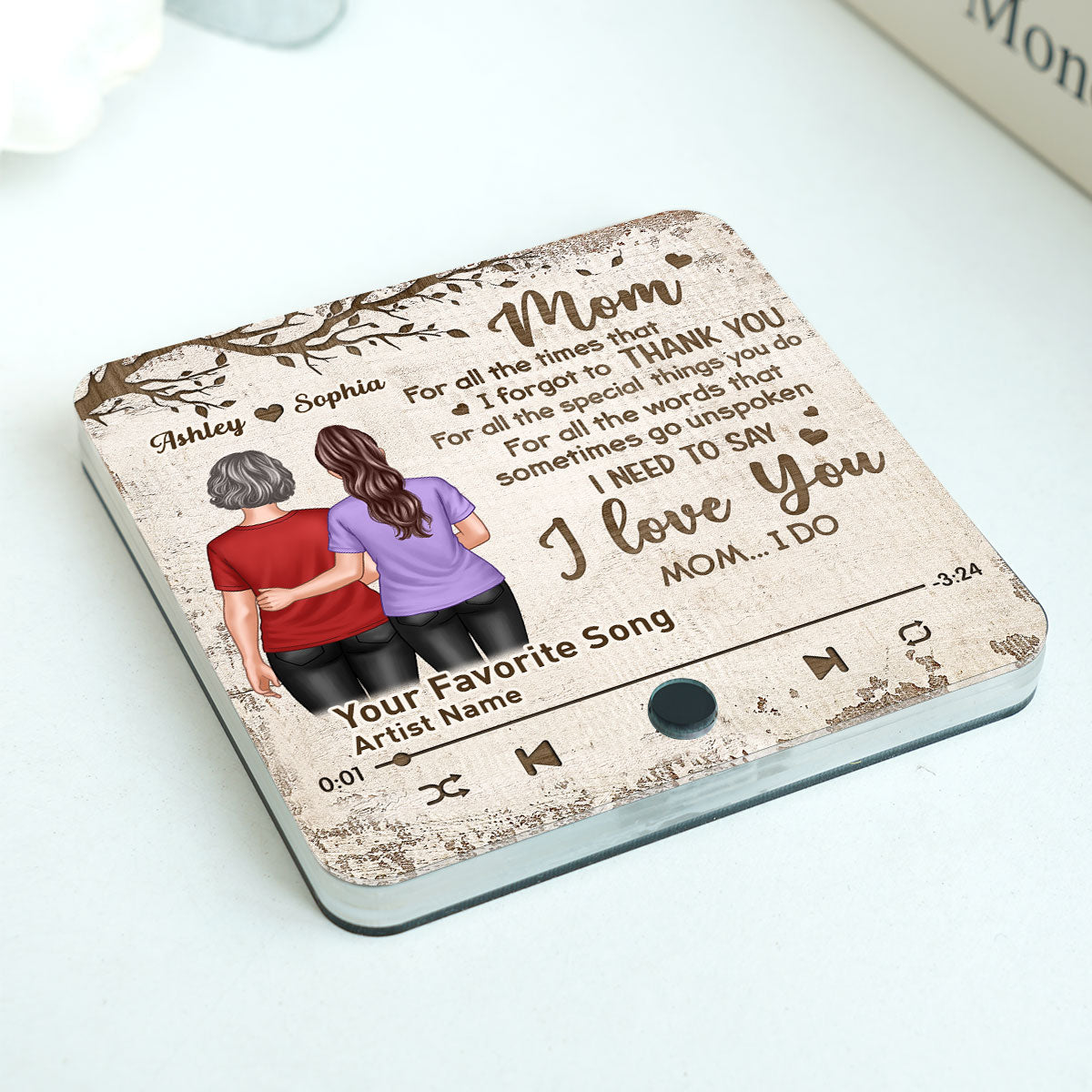To My Dear Mom Our Song Gift From Daughter Personalized Music Fridge Magnet