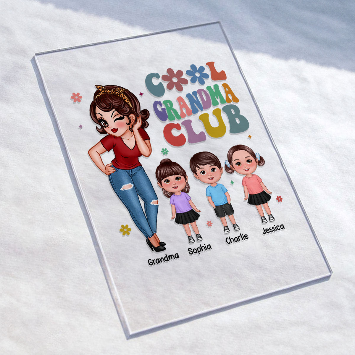 Cool Grandma Club Personalized Acrylic Plaque, Gift For Grandma