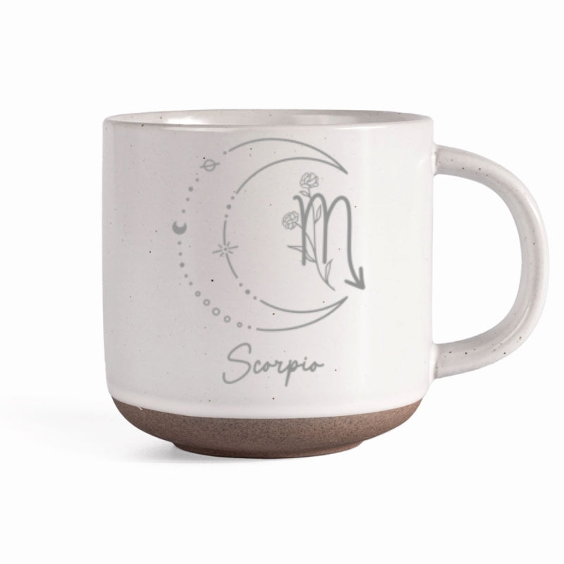 Custom Zodiac Sign Personalized Pottery Mug, Zodiac Moon