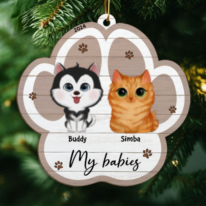 Merry Christmas Pet Lover Christmas Decor Personalized Wooden Ornament