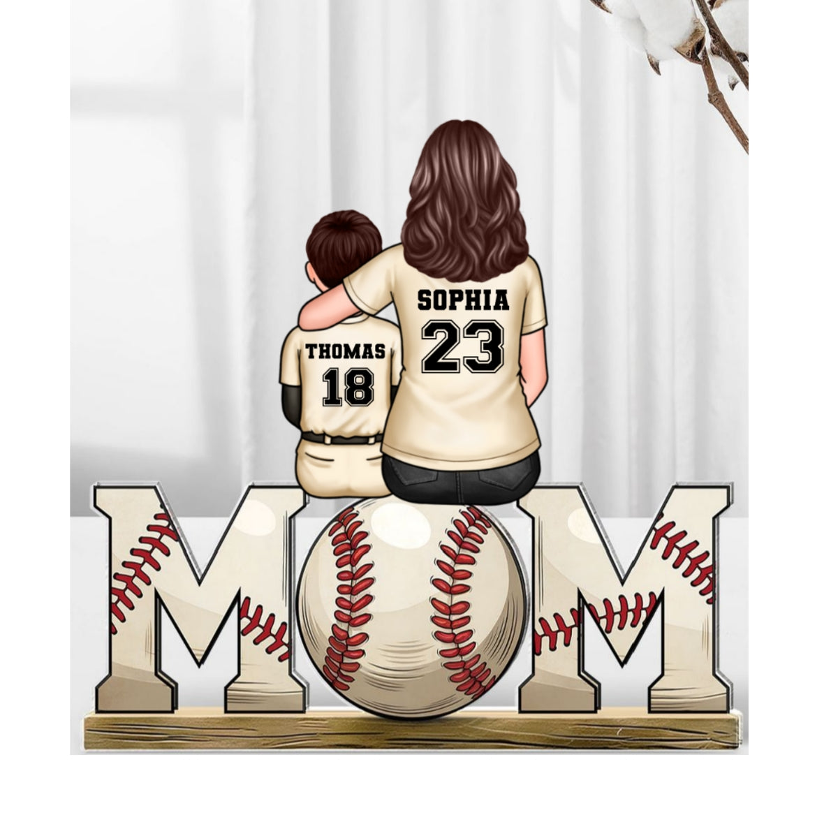 Baseball, Softball Mom And Kids Personalized Acrylic Block Plaque, Gift