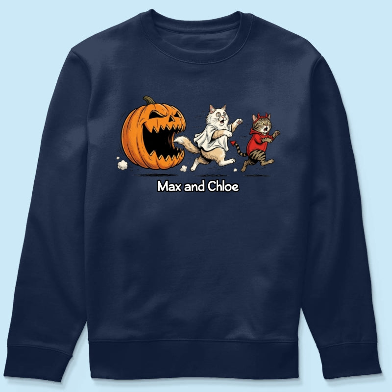 Funny Halloween Cat Dog Upload Photo - Personalized Shirt - Gift For Cat Lovers, Dog Lovers