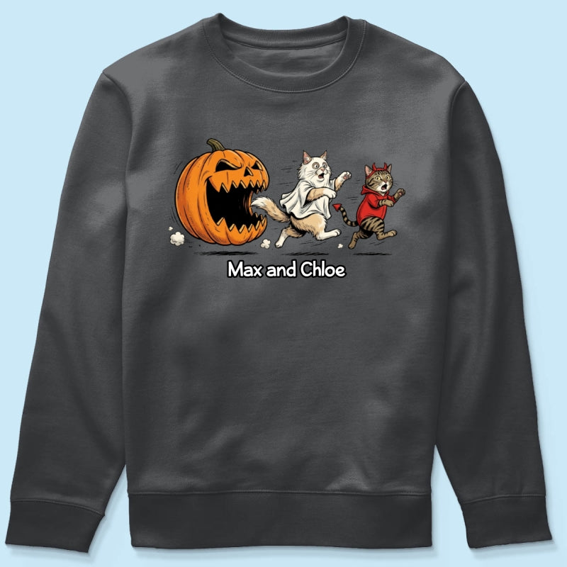 Funny Halloween Cat Dog Upload Photo - Personalized Shirt - Gift For Cat Lovers, Dog Lovers