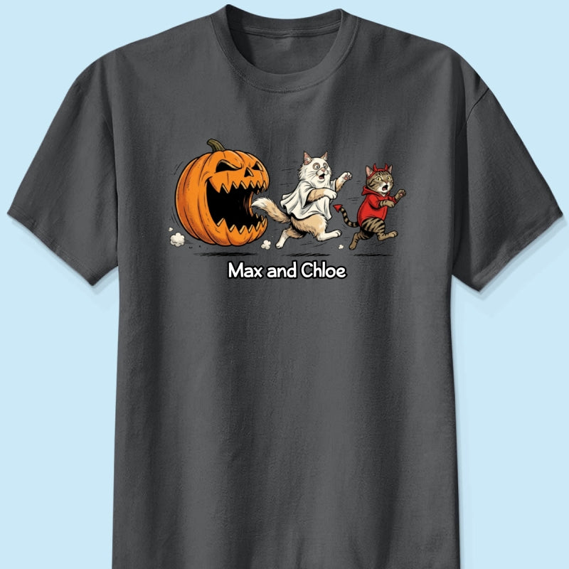 Funny Halloween Cat Dog Upload Photo - Personalized Shirt - Gift For Cat Lovers, Dog Lovers