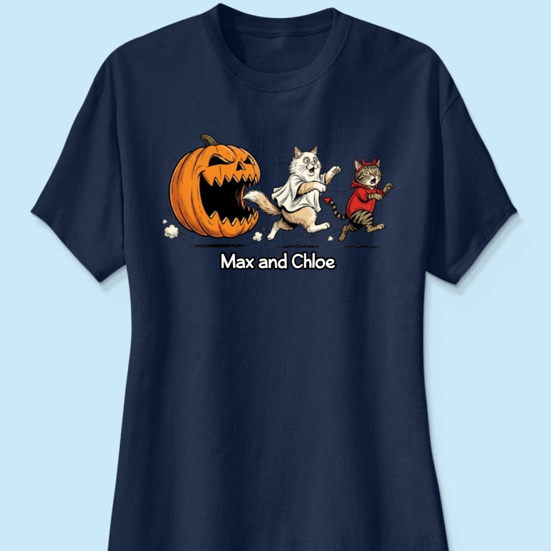 Funny Halloween Cat Dog Upload Photo - Personalized Shirt - Gift For Cat Lovers, Dog Lovers