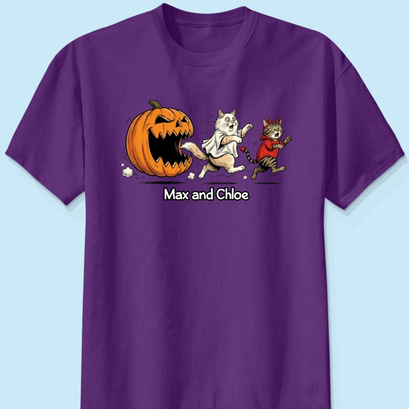 Funny Halloween Cat Dog Upload Photo - Personalized Shirt - Gift For Cat Lovers, Dog Lovers
