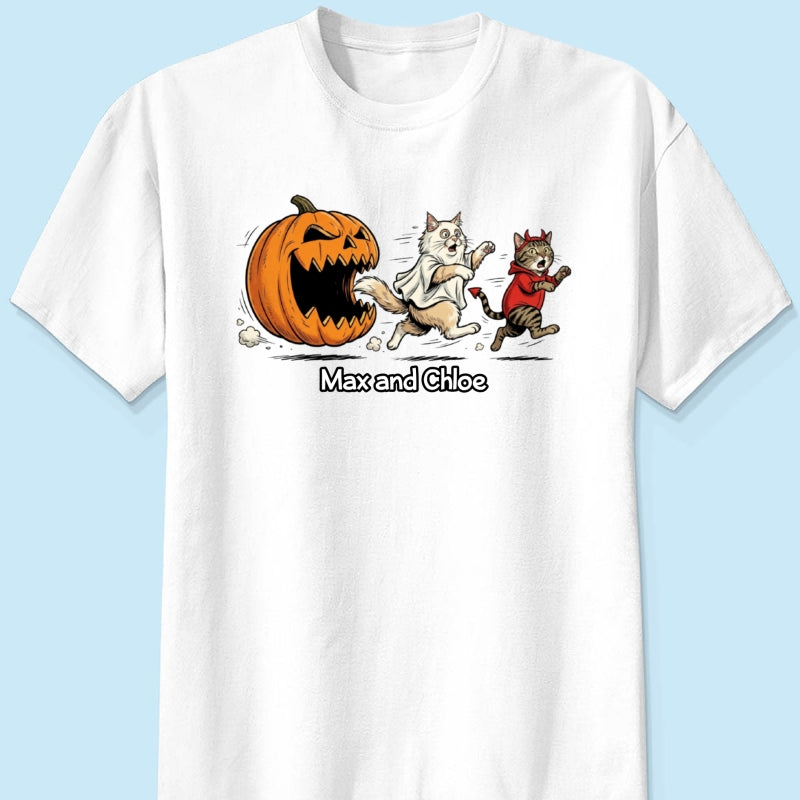 Funny Halloween Cat Dog Upload Photo - Personalized Shirt - Gift For Cat Lovers, Dog Lovers
