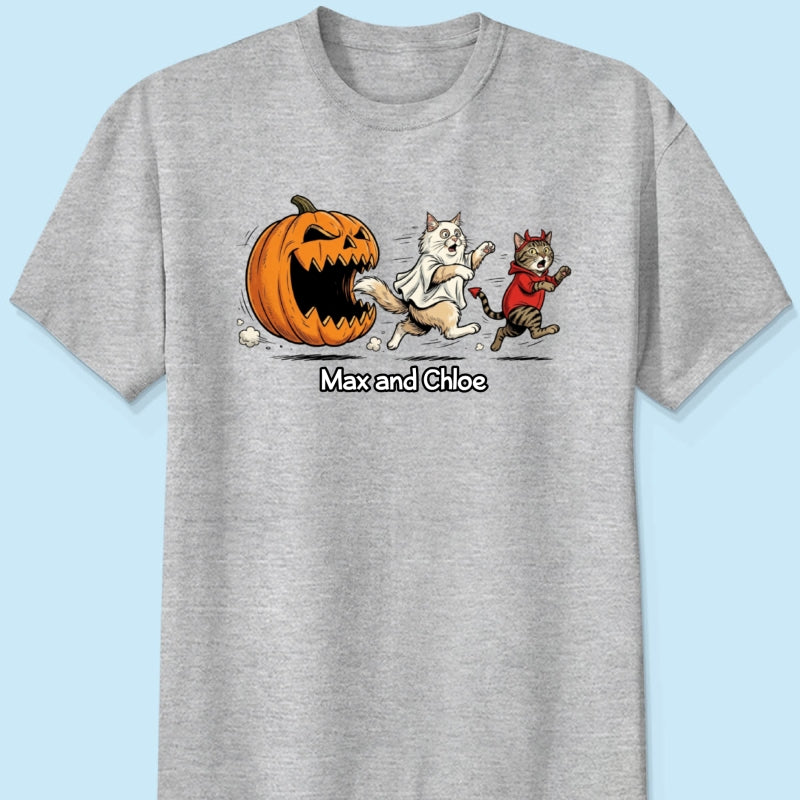 Funny Halloween Cat Dog Upload Photo - Personalized Shirt - Gift For Cat Lovers, Dog Lovers