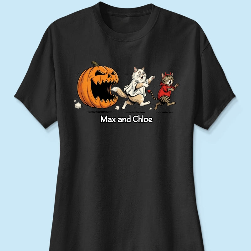 Funny Halloween Cat Dog Upload Photo - Personalized Shirt - Gift For Cat Lovers, Dog Lovers