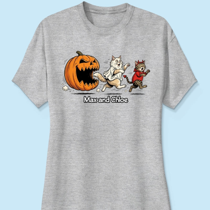 Funny Halloween Cat Dog Upload Photo - Personalized Shirt - Gift For Cat Lovers, Dog Lovers