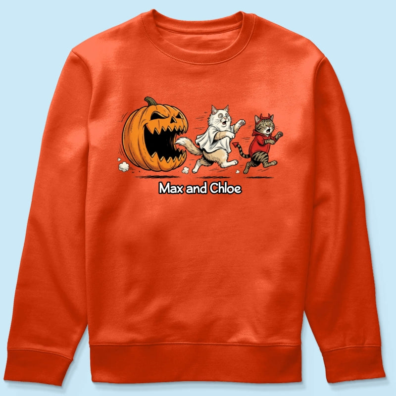 Funny Halloween Cat Dog Upload Photo - Personalized Shirt - Gift For Cat Lovers, Dog Lovers